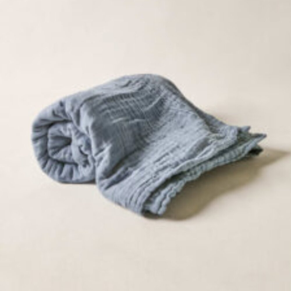 Sembla Cotton Crinkle Throw Blanket (Mountain Spring)